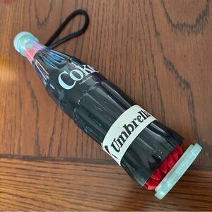 Vintage Coke Bottle Umbrella Centennial Celebration Red Folding 100th Coca Cola